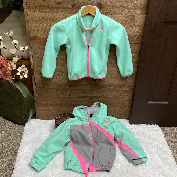 The North Face Other - THE NORTH FACE Toddler Girls' Mountain View Triclimate Jacket Mint/Gray/Pink 4T